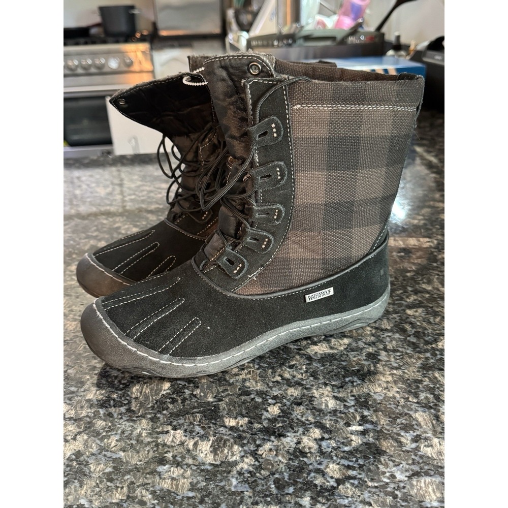 Woolrich MidCalf Lace Up Brown Leather Winter Boots Waterproof Lined Sz 7 Ladies